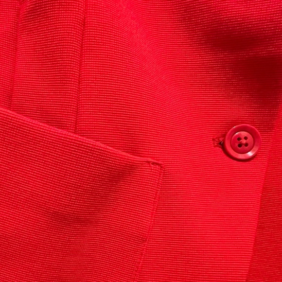 Anthropologie Maeve Blazer Scoop Neck Cutaway Red Jacket - Picture 5 of 11